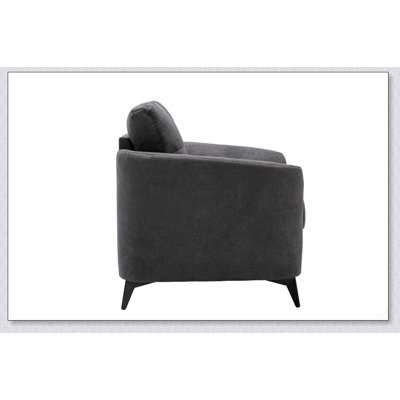 Comfortable Woven Fabric Accent Chair with Tufted Cushion for Stylish Living Room Seating and Relaxation