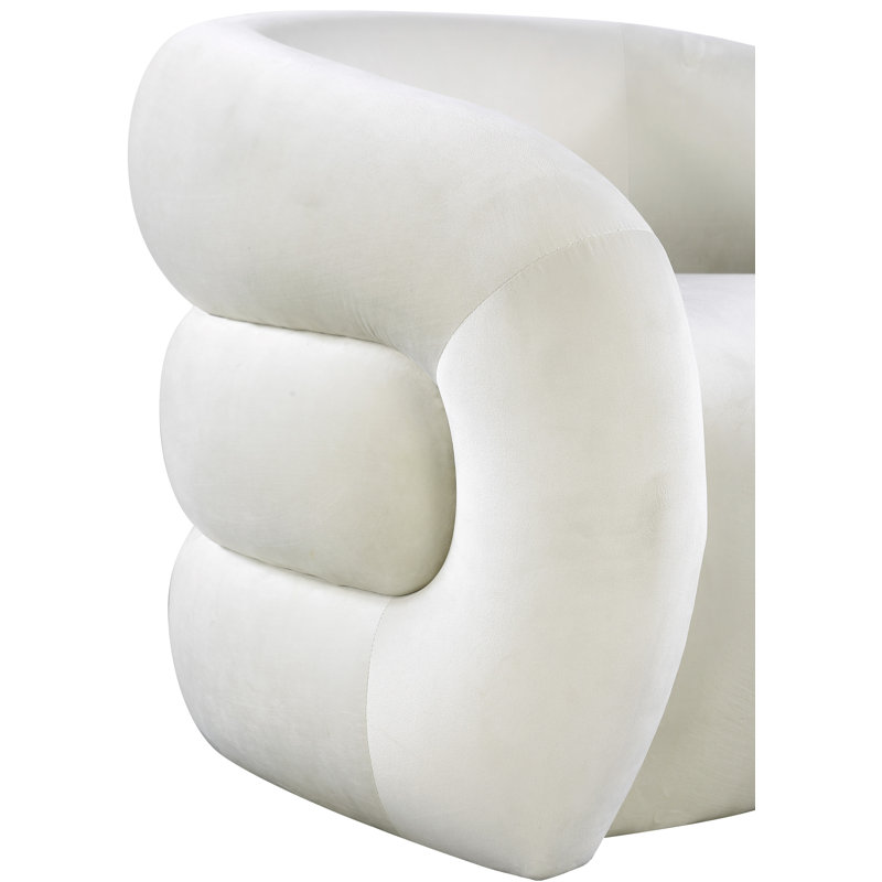 Fauteuil en velours l 33 po Roxbury, Velours crème