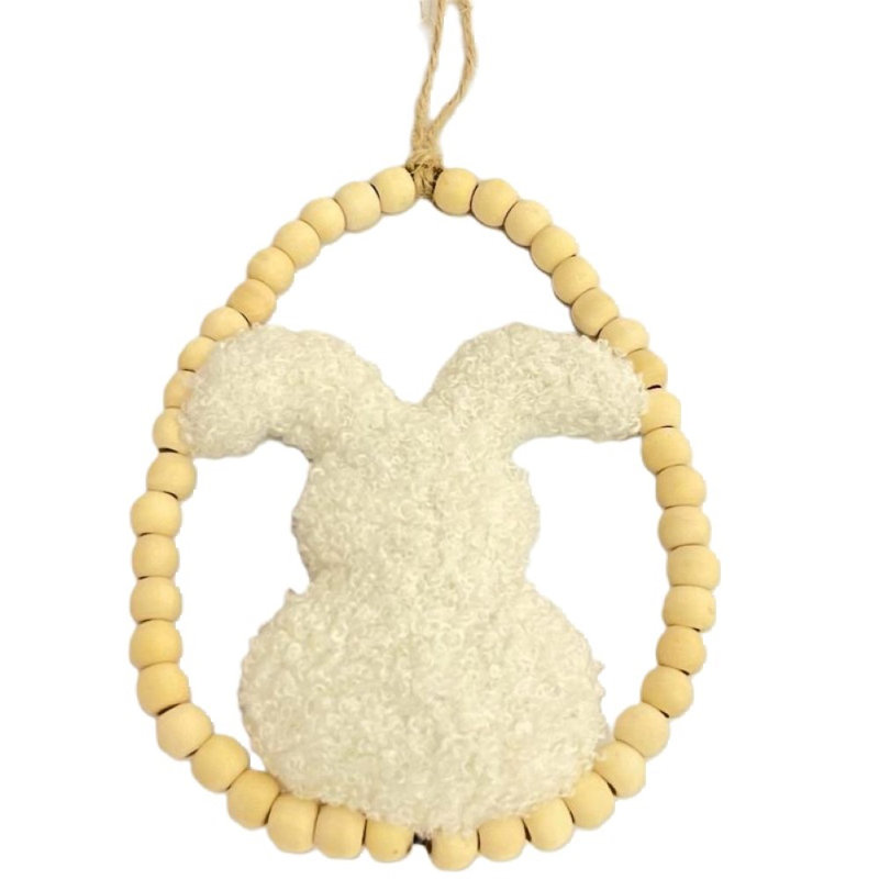 15cm Wood, Fabric Animals Holiday Shaped Ornament