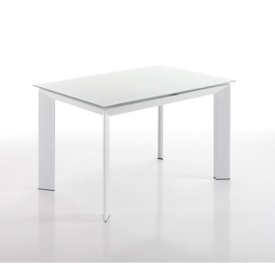 Blaris Glass Top Metal Base Dining Table