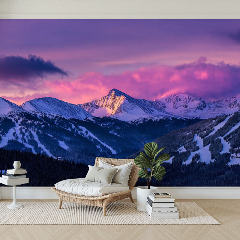 Papier peint adhésif auto-adhésif moderne pour la chambre à coucher Copper Mountain, L 96 po x l 69 po