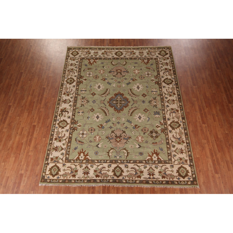 Tapis vert clair Oushak 9 x 12