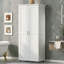 Storage Cabinet with Two Doors for Bathroom, Office, Adjustable Shelf, MDF Board, White
