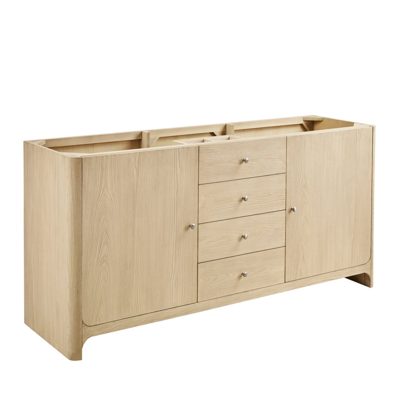 Gracyn 71.75'' W Double Bathroom Vanity Base, Coastal Driftwood