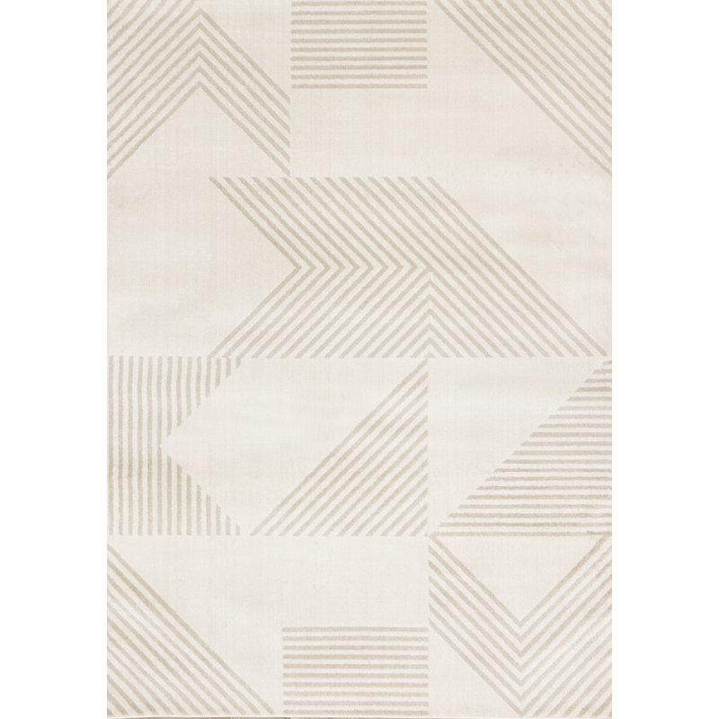 Tapis à motif géométrique uni Veran, Rectangle 5 pi 3 po x 7 pi 7 po