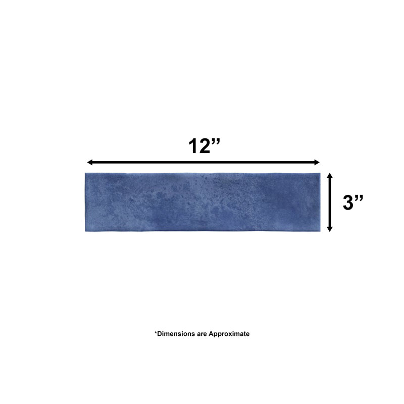 Carreaux de mur de métro 3 po x 12 po Mila, Marine