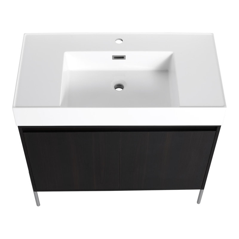 36 Inch Freestanding Bathroom Vanity with Resin Sink
