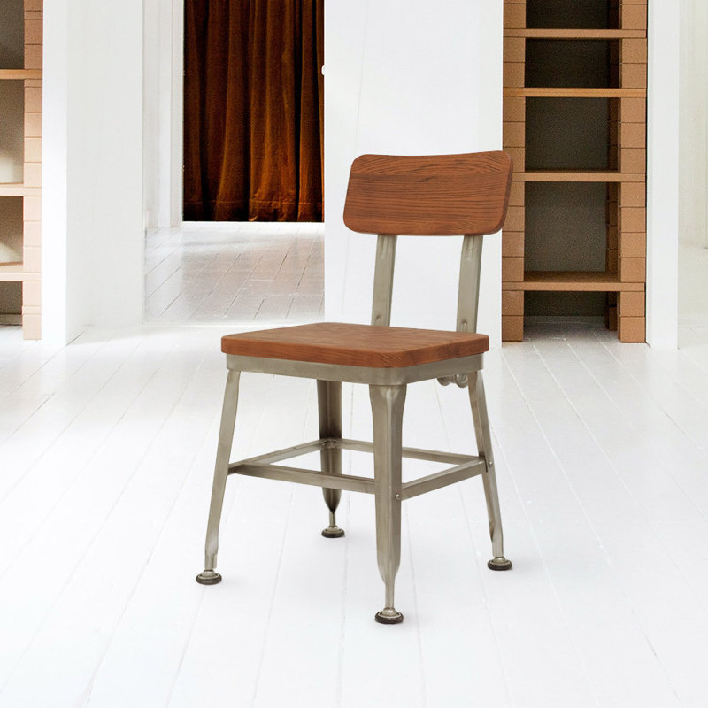 Chaise d'appoint en métal à dossier King Louis en métal galvanisé