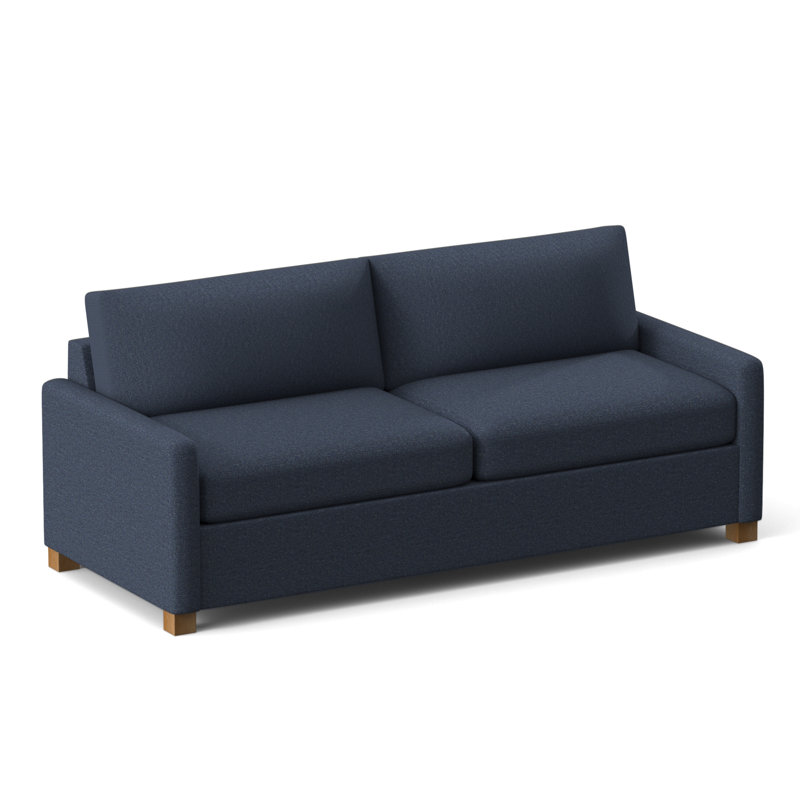 Canapé à accoudoirs carrés avec coussins réversibles 87 po Wilkinson, Geai bleu Connelly