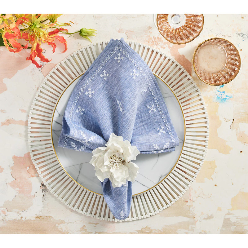 Gardenia Napkin Ring, White