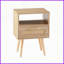 Table basse en rotin naturel pour le salon, panneau de fibres à densité moyenne et amp; Pieds en bois massif, facile à nettoyer et amp; Assemblage facile-1897282280