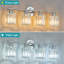Applique murale verticale Kyneisha moderne chromée à 4 lumières en cristal, à placer au-dessus du miroir de la coiffeuse ou du lavabo ; compatible avec les ampoules à intensité variable (ampoules non comprises).-240086460-240086461