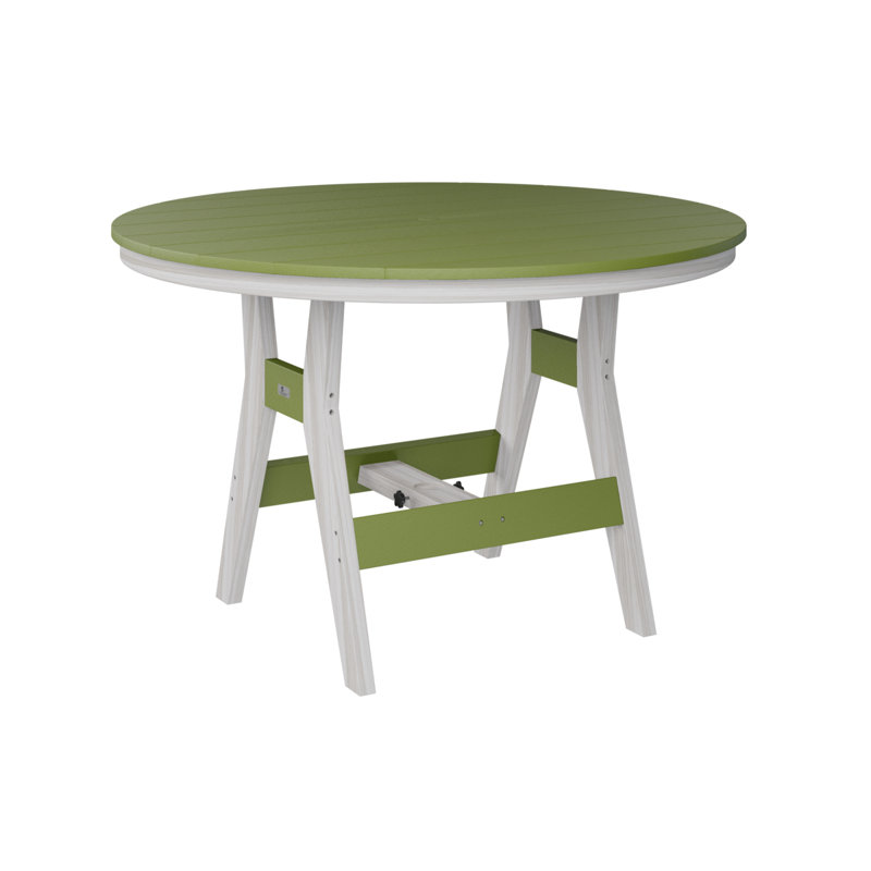 Harbor Outdoor Round Bar Table, Kiwi Green, Seashell