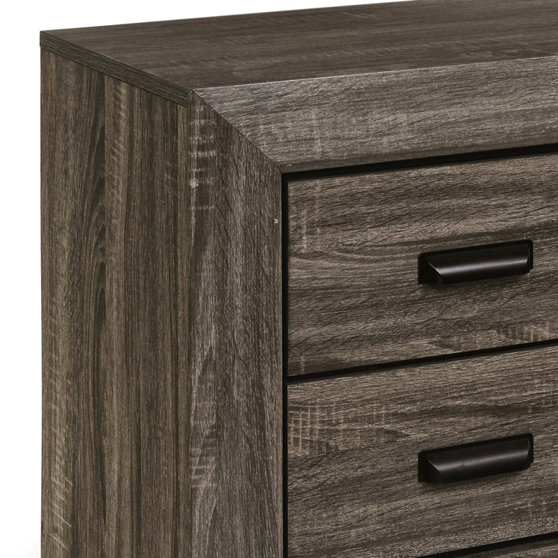 2 Table de chevet rustique à grain gris vieilli