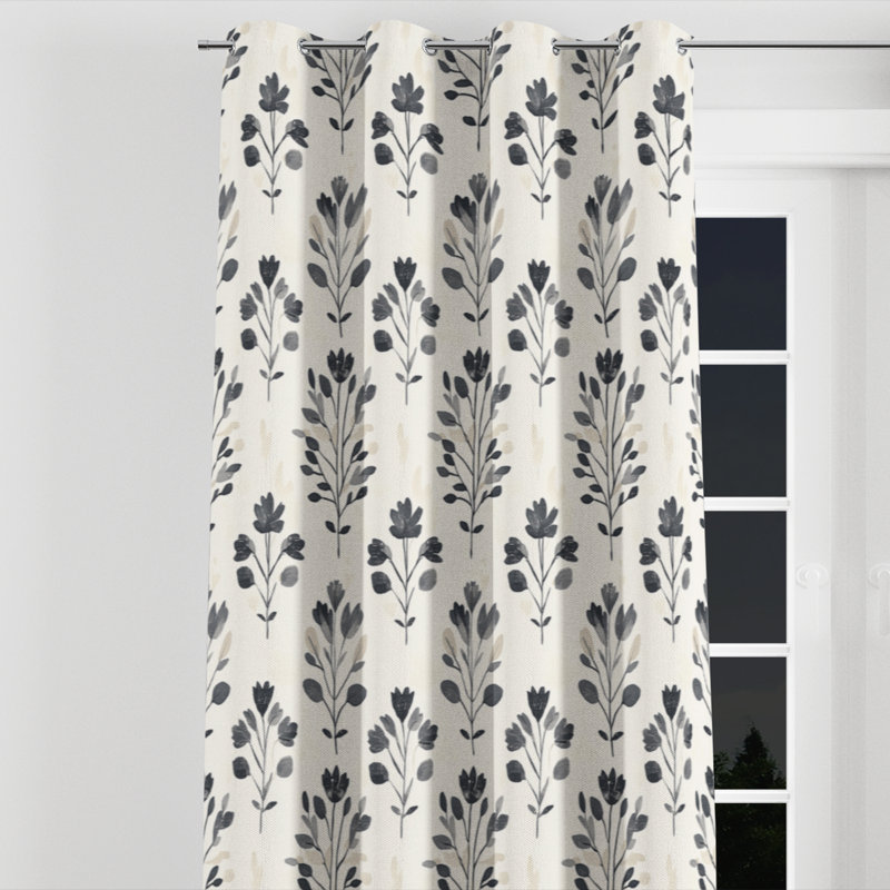 Rideaux floraux pour chambre à coucher - Rideau à œillets Boho Summer Garden Bloom - 1 panneau, L 52 po x L 120 po
