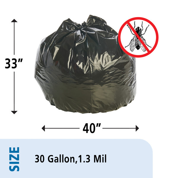 Hefty Easy Flap 40-Count 30-Gallon Black Large Trash Bag