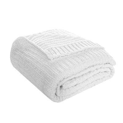Soft Plush Lightweight Reversible Chenille Throw Blanket