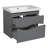 Modern Wall-Mounted Bathroom Vanity with Washbasin Wave Gray Matte Collection Non-Toxic Fire-Resistant MDF-40"-No Mirror