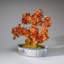 Genuine Carnelian Gemstone Bonsai Tree in Oval Ceramic Pot (11")