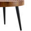 de table ronde de 3 pouces avec texture de grain de bois naturel, moulure d'aspiration exquise et pieds en métal noir