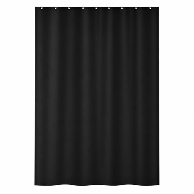 Solid Colors Extra Long Shower Curtain Polyester with Matching Hooks