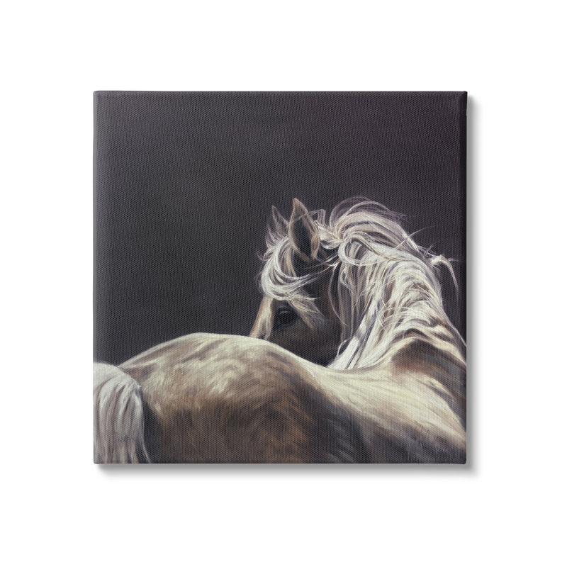 Portrait de crinière de cheval sur toile Windblown par Kim McElroy, peinture, H 36 po x l 36 po x P 1,5 po