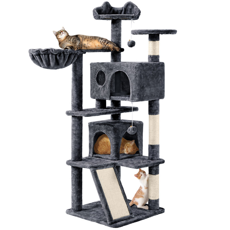 146cm H Cat Tree, Dark Gray
