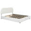 Lit tapissier hydraulique blanc avec rangement pour grand lit - plateforme en molleton avec revêtement élégant-1462940499