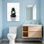 Bath & Laundry pierres noires empilées avec fleur blanche et feuilles vertes-69530475
