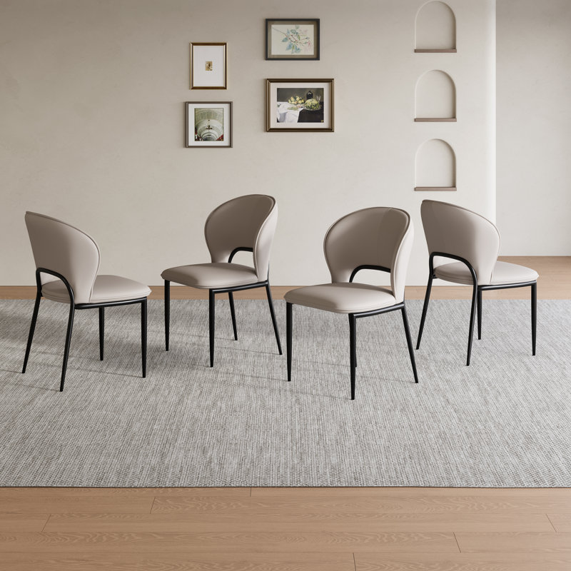 Modern 4-Leg Upholstered Chair(Set Of 4), Gray, 4