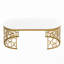 Modern Oval Coffee Table With Cut-Out Pattern Metal Stainless Steel Frame In 47.2"