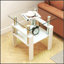 Ensemble de 2 tables à thé modernes en verre trempé, durables et élégantes avec couche de panneau de fibres à densité moyenne pour le salon-948065698-948065697