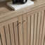 Armoire à chaussures Dark Taupe avec deux portes et lattes ventilées, armoire de rangement à deux portes et 4 tablettes