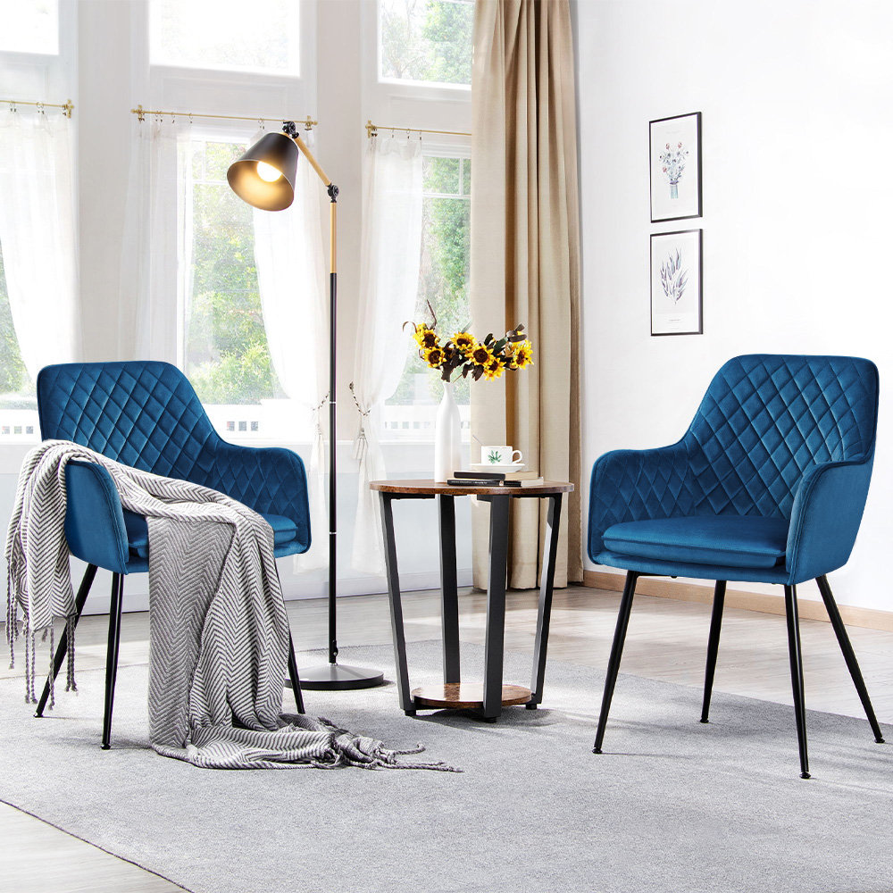 50cm H Tufted Velvet Upholstered Armchairs, Dinning chairs