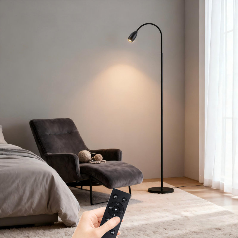 Precision Task Standing Lamp With Adjustable Beam & Flexible Gooseneck - Dimmable Focus Light For Reading & Office Work