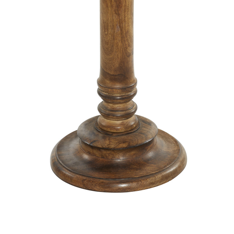 Table d'appoint florale anthracite sculptée à la main Anthea, Marron foncé