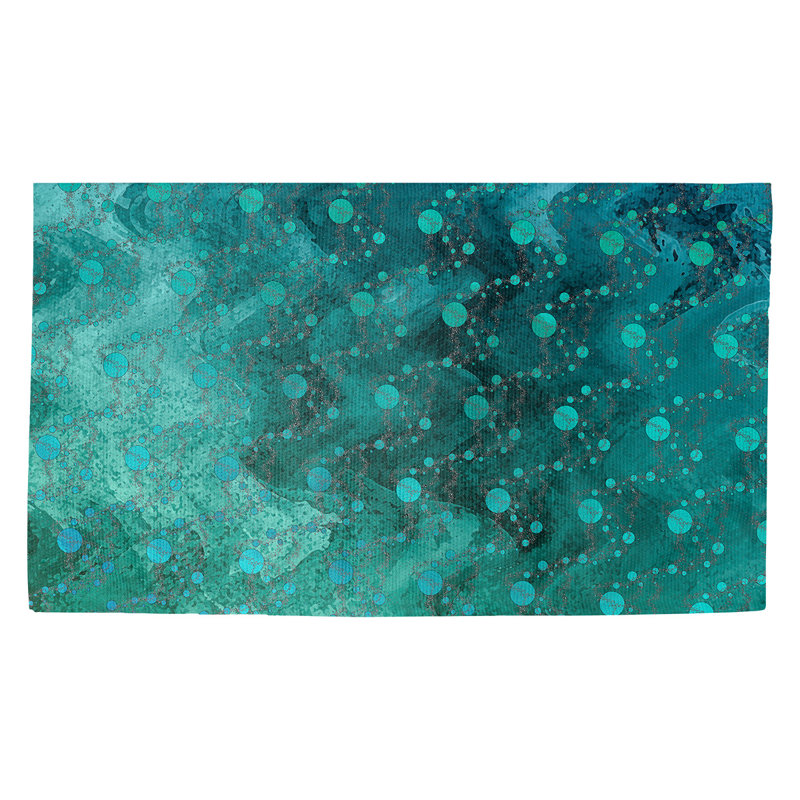 Tapis vert à motif de planètes et d'étoiles Avicia, Rectangle 3 pi 3 po x 5 pi 3 po