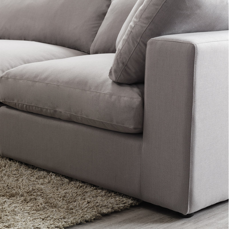 Canapé modulaire réversible de coin avec repose-pieds Albirta, Mélange de polyester graphite