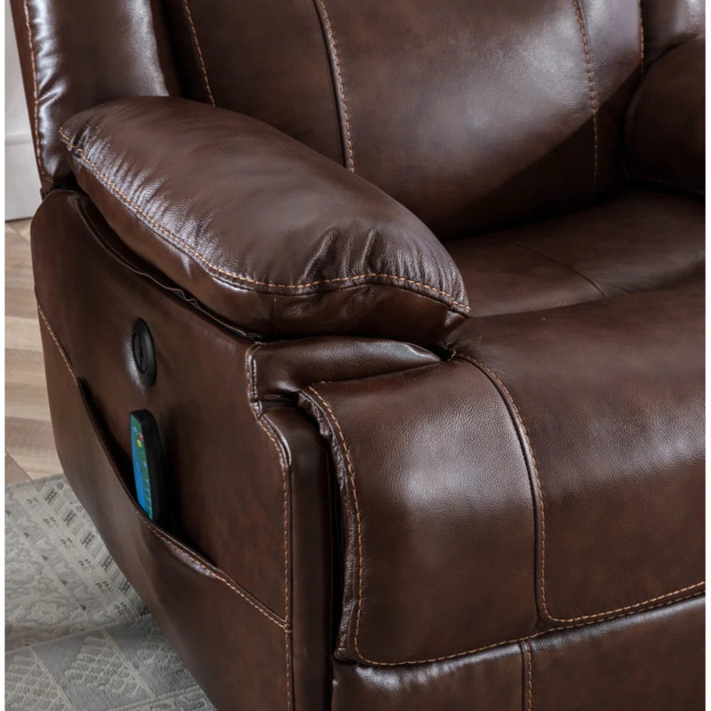 Fauteuil inclinable électrique l 37,8 po, Brun