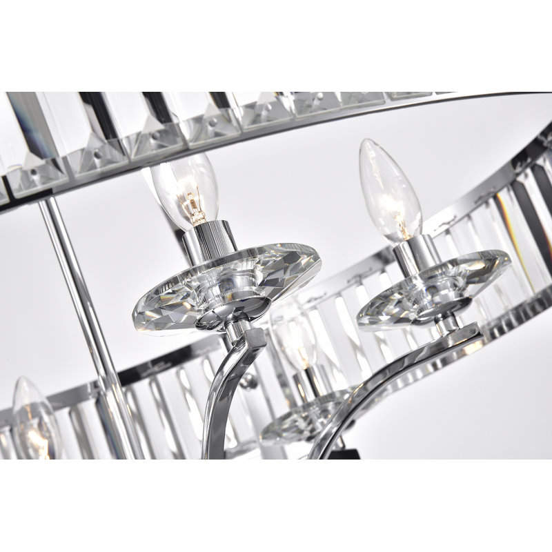 Lustre rond / ovale à 6 lumières à intensité variable Kaecyn, Chrome