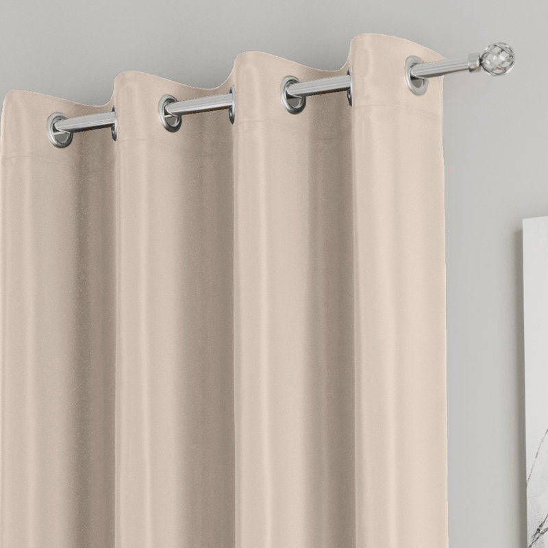 Stefany Blackout Eyelet Door Curtain Panel, Beige