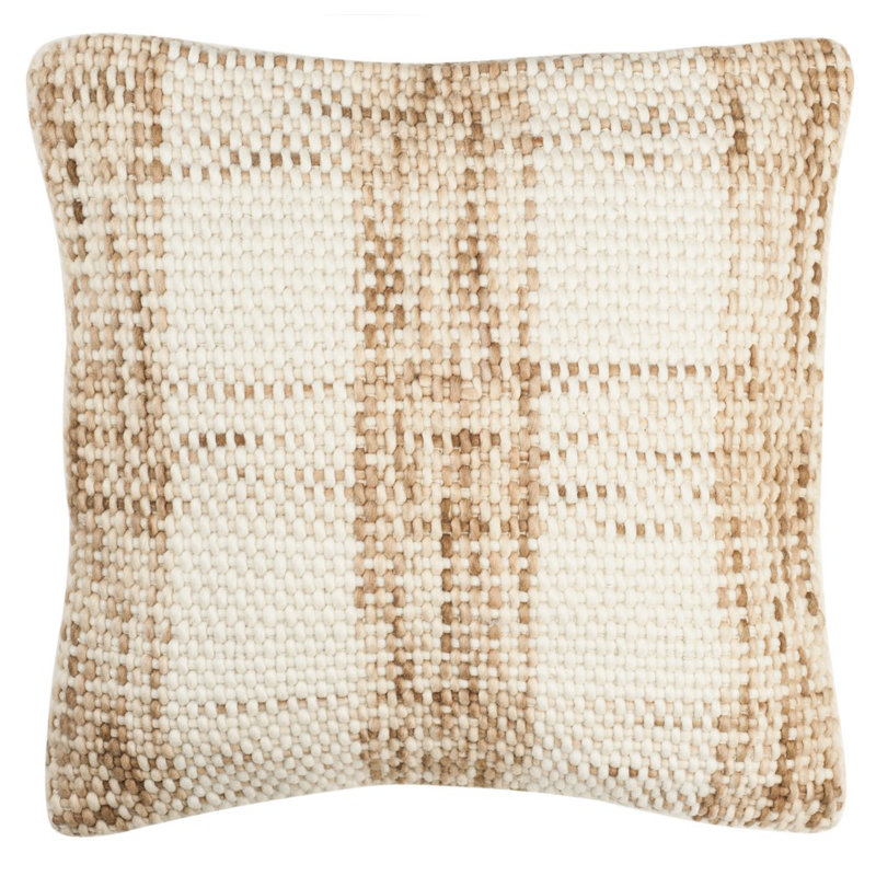 Plaid Throw Pillow, Eggshell Blend
