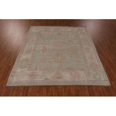 Handmade Green Oushak Turkish Area Rug 8x10