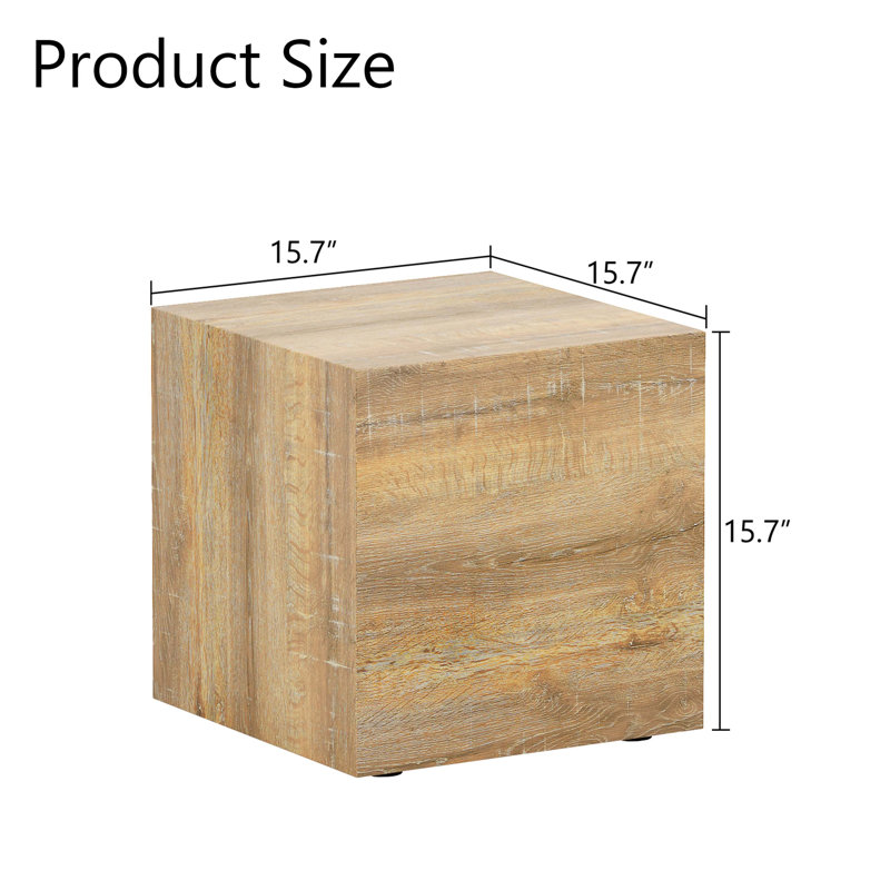 This Square Modern MDF Coffee Table That Showcases Smooth, Texture Patterns, Light Wood, Light Wood