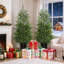 Ensemble de sapin de Noël artificiel 2,4 pi avec 133 pointes moulées et base en pot Norfolk