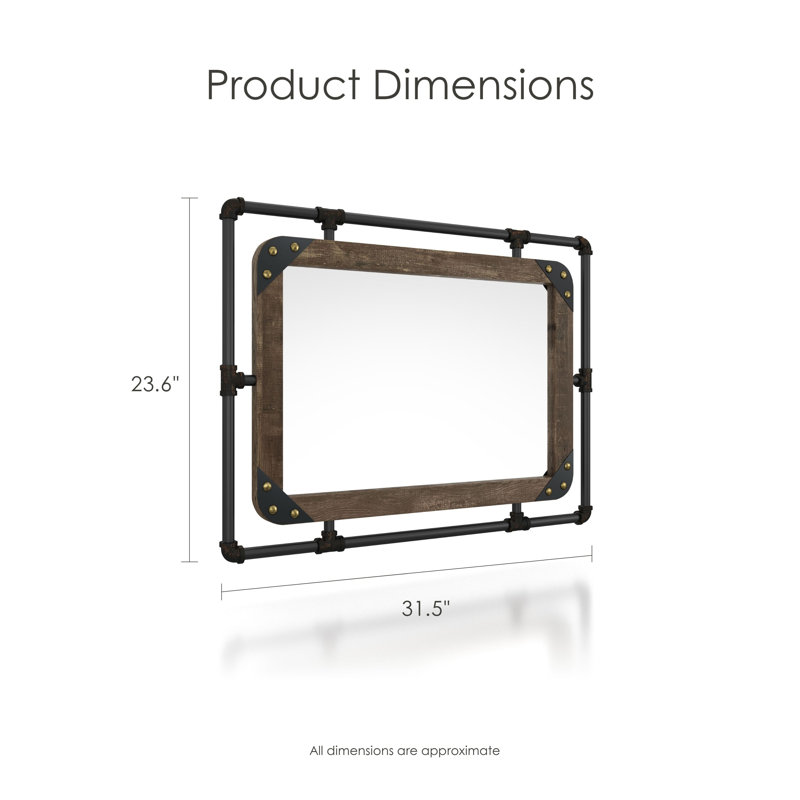 Holsworthy Flat Mirror, Antique Black\Natural