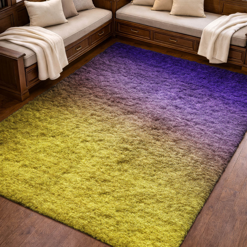 Tapis dégradé de qualité supérieure lavable à la machine ADS587, Purple, 5' x 7'6"