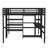 Space-Saving Twin Over Twin Metal Loft Bed with Double Desk, Wardrobe, Shelves & Electrical Outlet for Noise Reduction, woodgrain-677020629