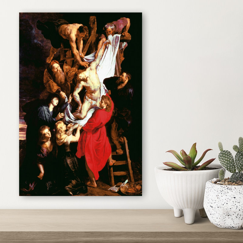 The Descent From The Cross, Central Panel Of The Triptych, 1611-14 Classic Contemporary Wall Art Print by Peter Paul Rubens - Wrapped Canvas Print