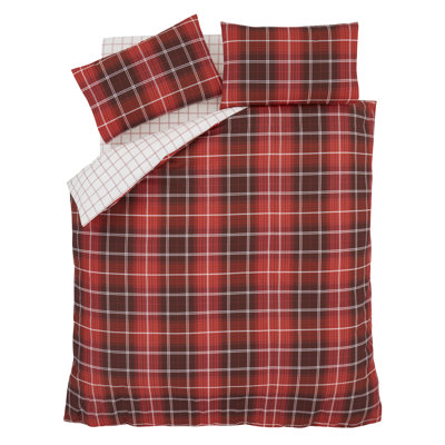 Brushed Cotton Tartan Check Duvet Cover Set